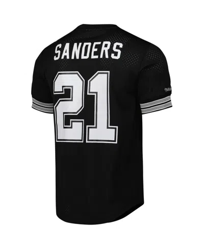 Mitchell & Ness Men's Deion Sanders Black Dallas Cowboys Retired Player Name Number Mesh Top In Black