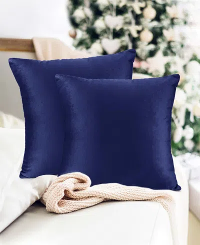 Nestl Elegant Velvet Removeable Cover 2-pack Decorative Pillows, 26" X 26" In Royal Blue