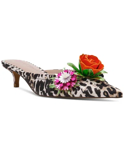 Betsey Johnson Women's Abigayl Floral Dress Mules In Leopard Multi