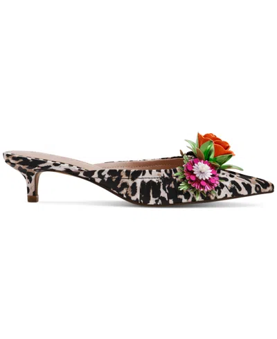 Betsey Johnson Women's Abigayl Floral Dress Mules In Leopard Multi
