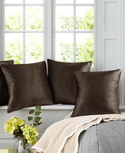 Nestl Elegant Velvet Removeable Cover 2-pack Decorative Pillows, 18" X 18" In Chocolate Brown