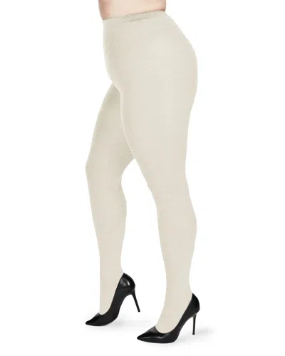Memoi Angora Blend Tights In Winter White