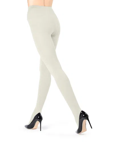 Memoi Angora Blend Tights In Winter White
