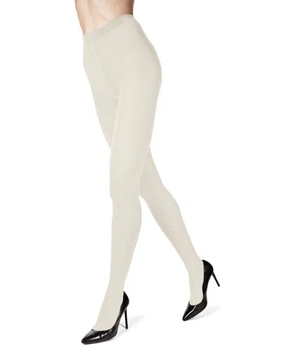 Memoi Angora Blend Tights In Winter White