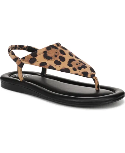 Franco Sarto Women's Jocelyn Open Toe Thong Slingback Sandals In Leopard Print Suede