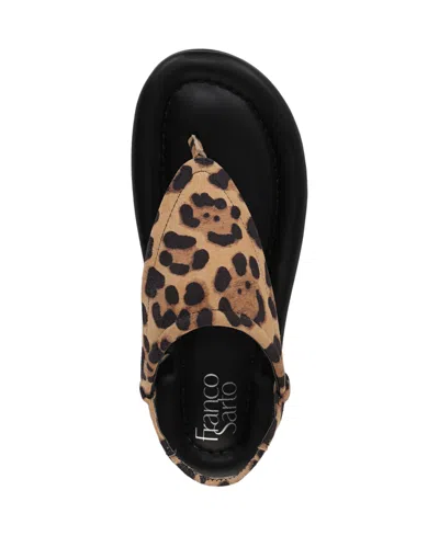 Franco Sarto Women's Jocelyn Open Toe Thong Slingback Sandals In Leopard Print Suede
