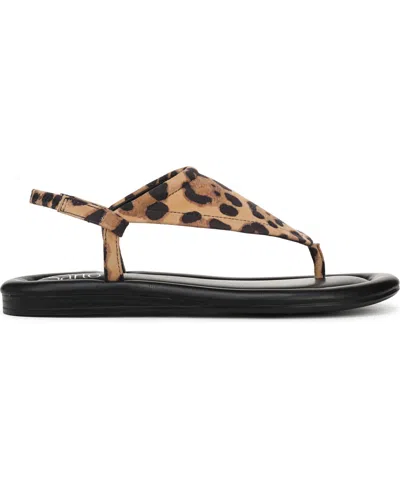 Franco Sarto Women's Jocelyn Open Toe Thong Slingback Sandals In Leopard Print Suede