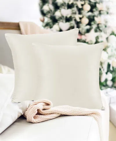 Nestl Elegant Velvet Removeable Cover 2-pack Decorative Pillows, 16" X 16" In Off White