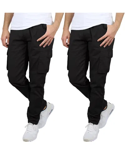 Blu Rock Men's Flex Stretch Cargo Pants In Black