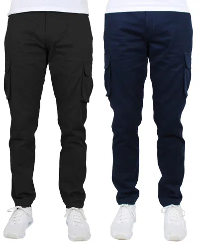 Blu Rock Men's Flex Stretch Cargo Pants In Black,navy
