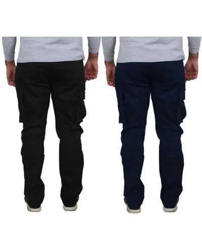 Blu Rock Men's Flex Stretch Cargo Pants In Black,navy