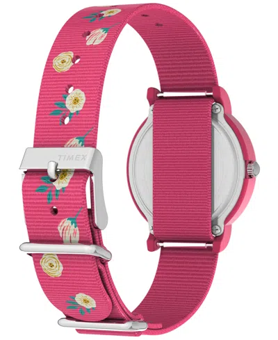 Timex Women's Quartz Analog Pink Nylon Watch, 34mm