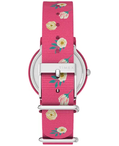 Timex Women's Quartz Analog Pink Nylon Watch, 34mm