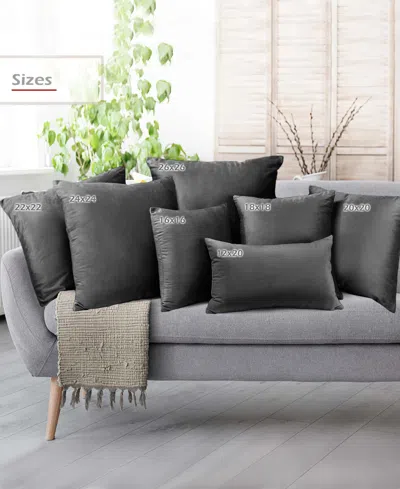 Nestl Elegant 2-pack Velvet Decorative Throw Pillows With Removeable Covers, 22" X 22" In Dark Gray