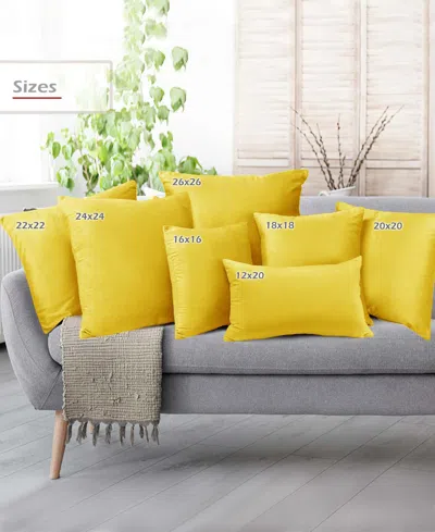 Nestl Elegant Velvet Removeable Cover 2-pack Decorative Pillows, 24" X 24" In Yellow