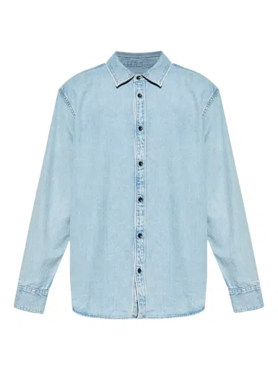 Rag & Bone Long Sleeve Denim Shirt In Blue