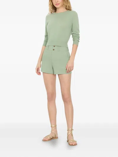 Alice And Olivia Mame High Rise Short In Deep Olive Coated In Green