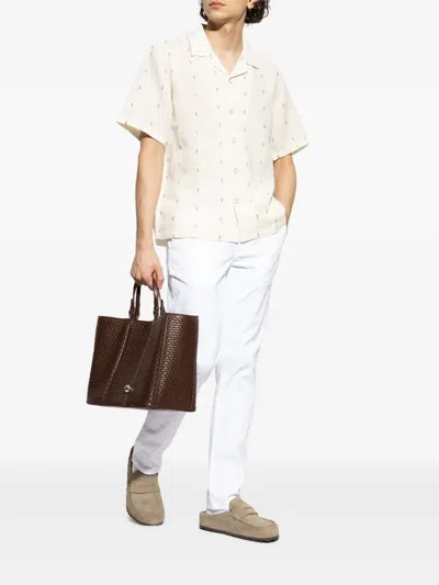 Rag &amp; Bone Avery Embroidered Linen Shirt In Metallic