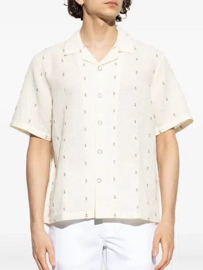 Rag &amp; Bone Avery Embroidered Linen Shirt In Metallic