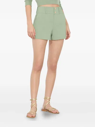 Alice And Olivia Mame High Rise Short In Deep Olive Coated In Green