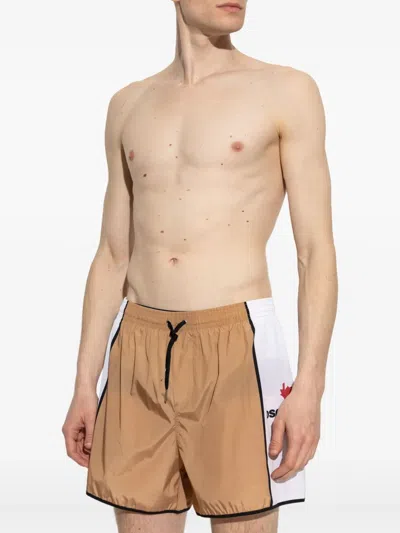 Dsquared2 Drawstring Swimming Trunks In Brown