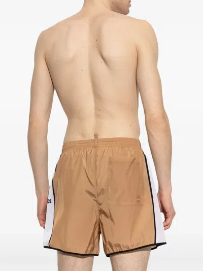 Dsquared2 Drawstring Swimming Trunks In Brown