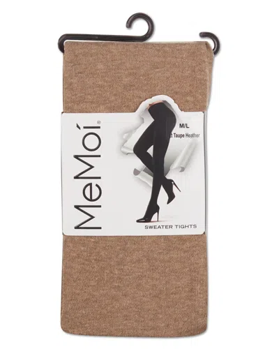 Memoi Womens Flat Knit Sweater 1 Pair Tights In Lt Taupe Heather