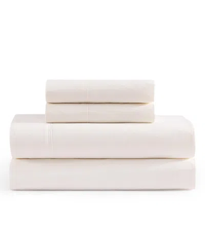 Tommy Hilfiger Solid 200-thread Count Cotton Percale 4-pc. Sheet Set, King In Ivory