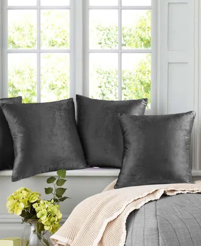 Nestl Elegant Velvet Removeable Cover 2-pack Decorative Pillows, 26" X 26" In Dark Gray