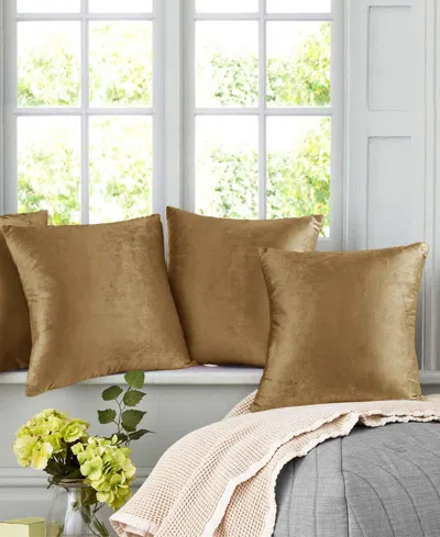 Nestl Elegant Velvet Removeable Cover 2-pack Decorative Pillows, 20" X 20" In Mocha