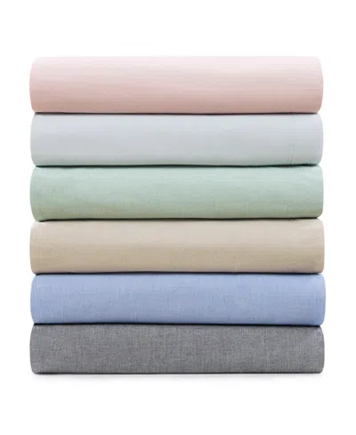 Tommy Hilfiger Solid 144-thread Count Cotton Chambray Washed 4-pc. Sheet Set, Queen In Pink