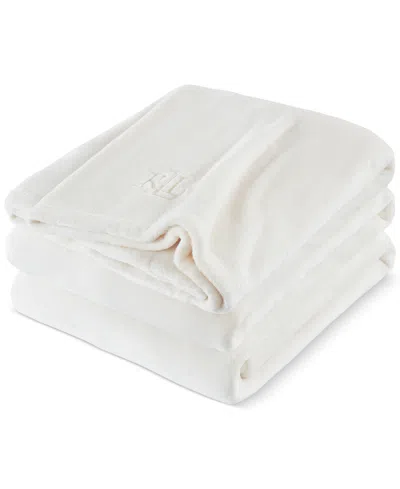Ralph Lauren Micromink Plush Blanket, King In Cream