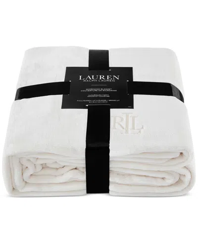 Ralph Lauren Micromink Plush Blanket, King In Cream