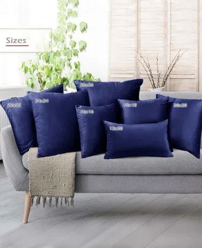 Nestl Elegant Velvet Removeable Cover 2-pack Decorative Pillows, 20" X 20" In Royal Blue