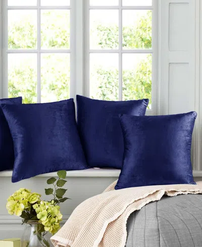 Nestl Elegant Velvet Removeable Cover 2-pack Decorative Pillows, 20" X 20" In Royal Blue