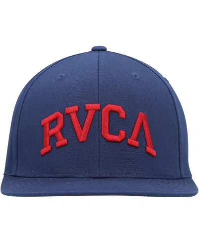 Rvca Men's Blue Arched Snapback Hat In Blue