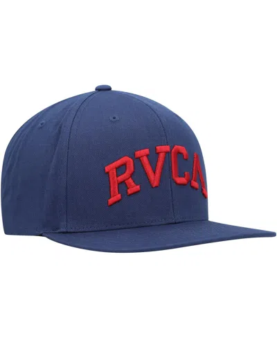 Rvca Men's Blue Arched Snapback Hat In Blue