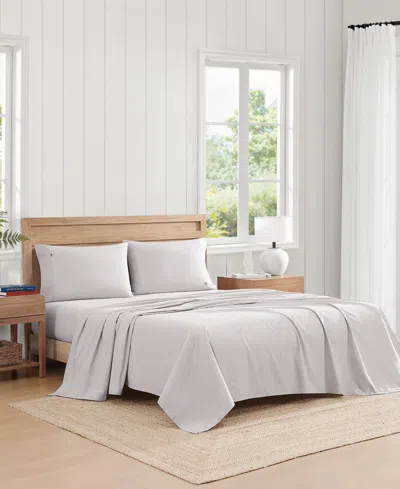 Tommy Hilfiger Solid 200-thread Count Cotton Percale 3-pc. Sheet Set, Twin Xl In Rocky Gray