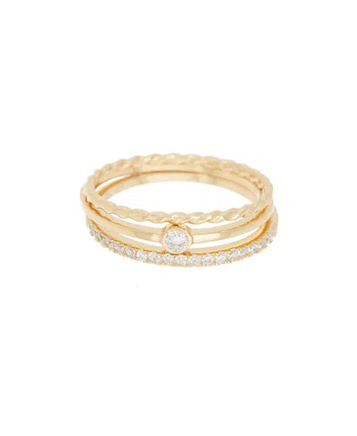 Adornia 14k Gold Plated Three Band Ring Set In Gold