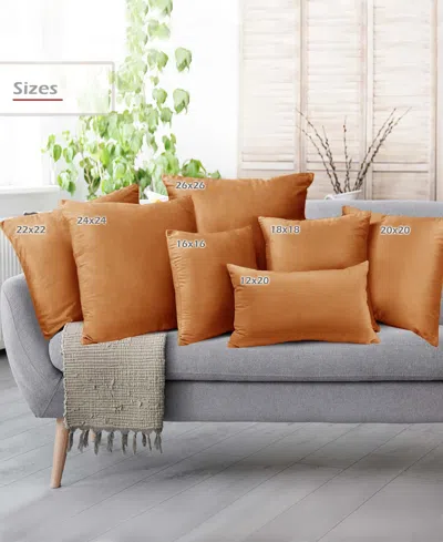 Nestl Elegant Velvet Removeable Cover 2-pack Decorative Pillows, 26" X 26" In Rust