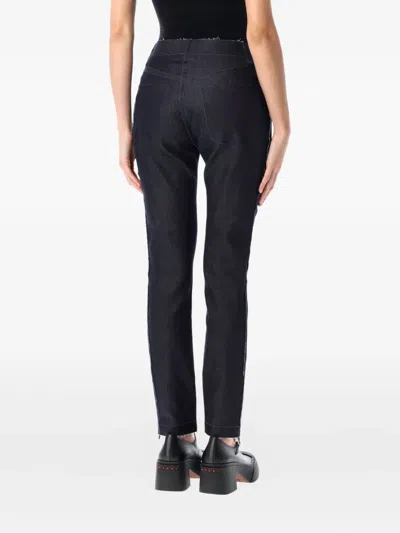 Marni Slim Denim Trousers Contrast Stitching In Blue