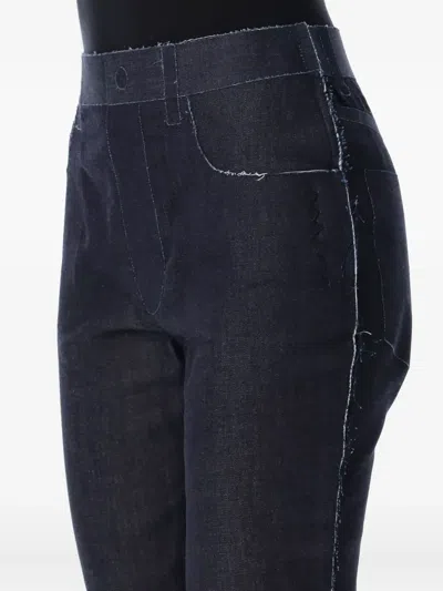 Marni Slim Denim Trousers Contrast Stitching In Blue