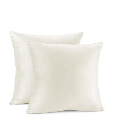 Nestl Elegant Velvet Removeable Cover 2-pack Decorative Pillows, 20" X 20" In Off White