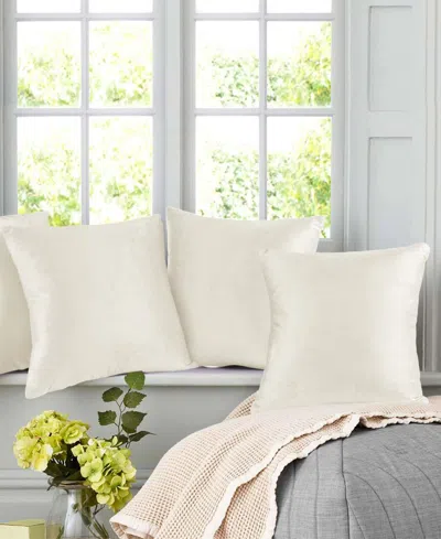 Nestl Elegant Velvet Removeable Cover 2-pack Decorative Pillows, 20" X 20" In Off White
