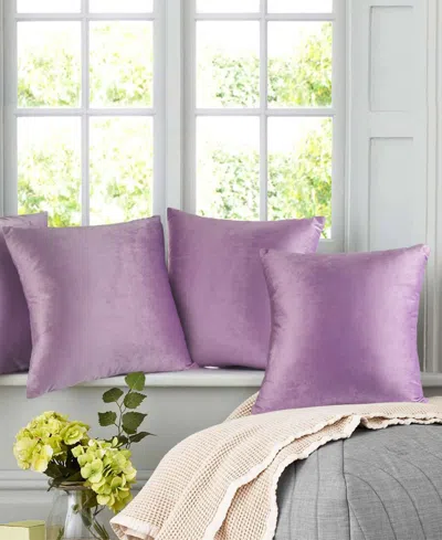 Nestl Elegant Velvet Removeable Cover 2-pack Decorative Pillows, 24" X 24" In Lavender