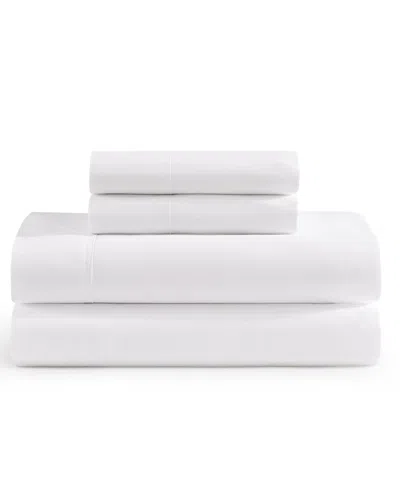 Tommy Hilfiger Solid 200-thread Count Cotton Percale 4-pc. Sheet Set, Queen In White