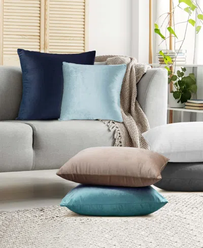 Nestl Elegant 2-pack Velvet Decorative Throw Pillows With Removeable Covers, 16" X 16" In Dark Gray