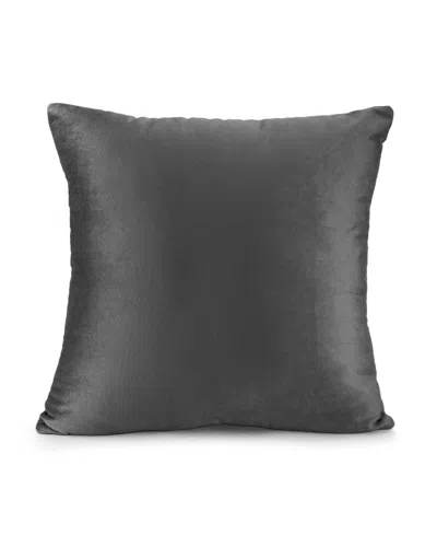 Nestl Elegant 2-pack Velvet Decorative Throw Pillows With Removeable Covers, 16" X 16" In Dark Gray