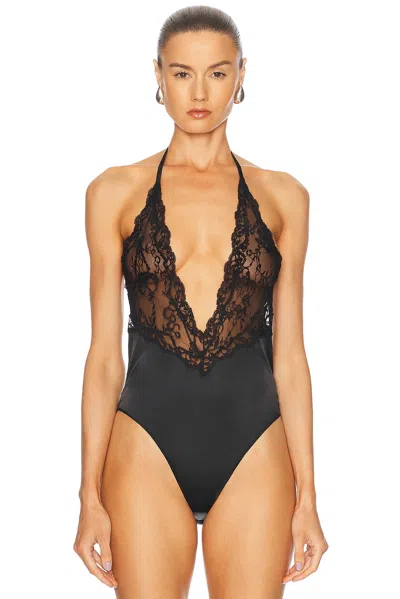 Givenchy Bodysuit In Chandelier Lace And Jersey In Black