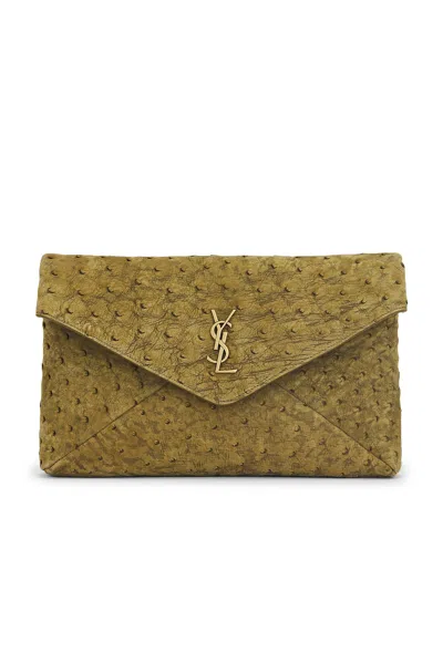 Saint Laurent Ysl Pouch In Vert Moss